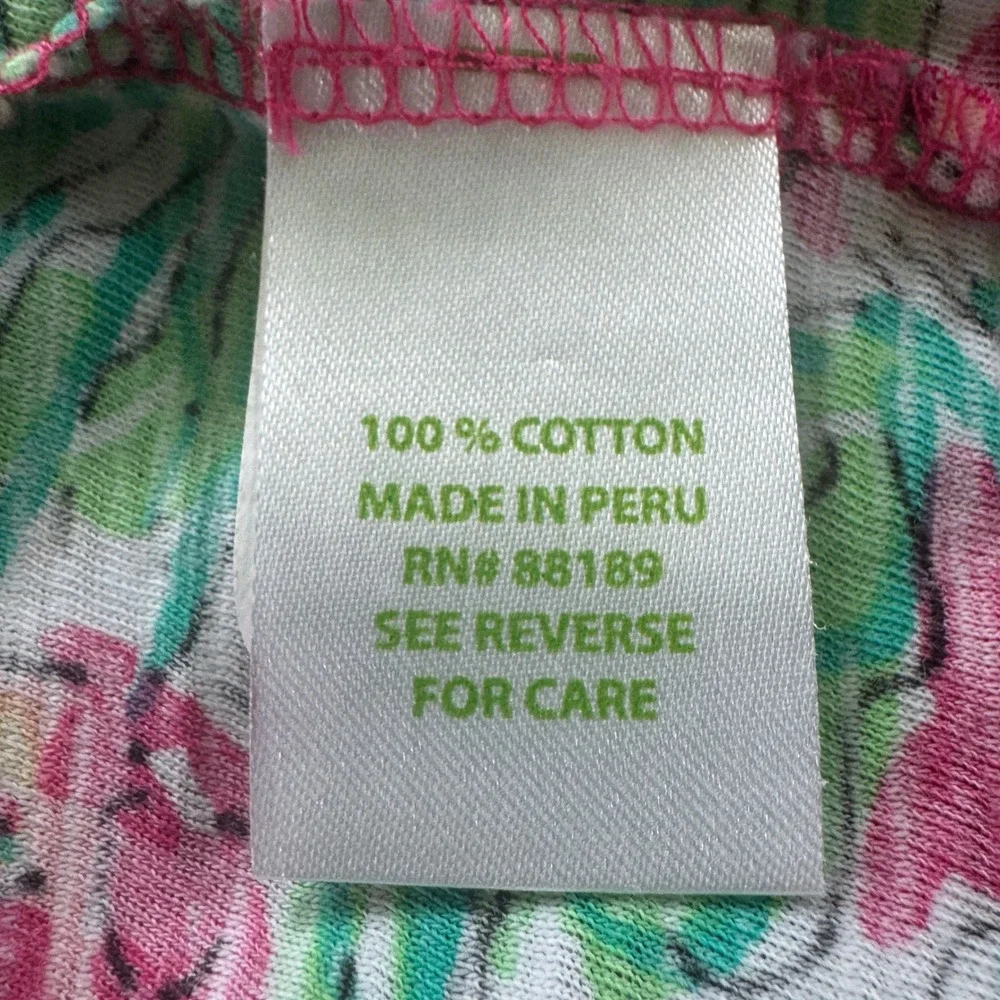 Lilly Pulitzer Marlowe T-Shirt Dress Women Large Pink Pineapple Print 3/4 Sleeve
